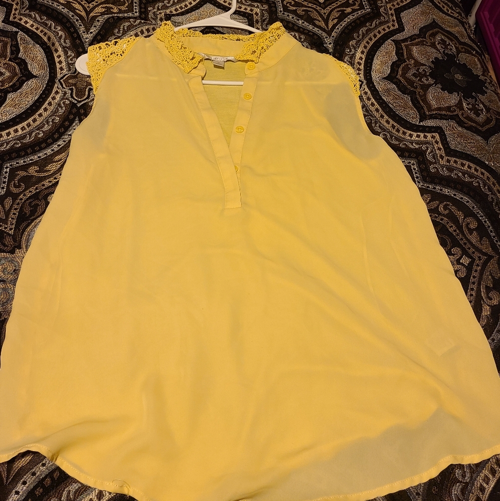 Sheer yellow blouse
